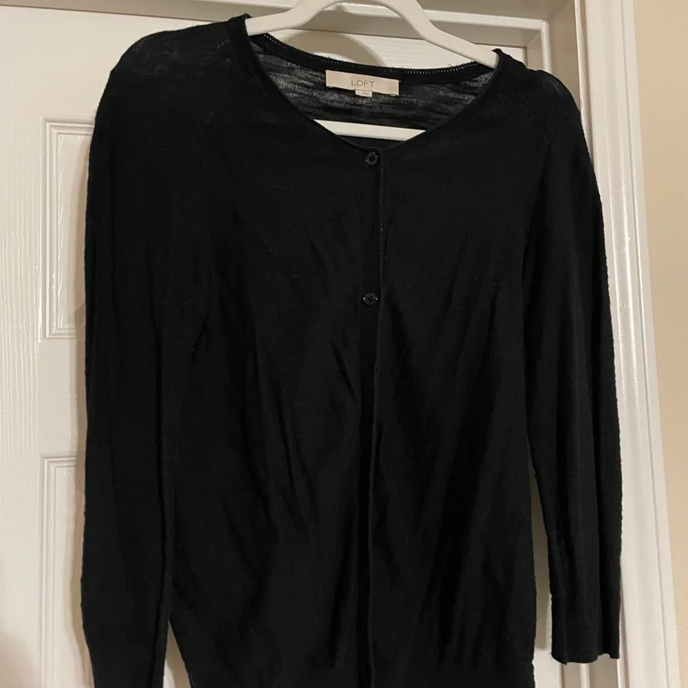 LOFT Black Cardigan Sweater - Picture 1 of 5